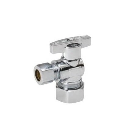 B & K ProLine Ball Valve, 5/8 x 1/4 in Connection, Compression, Quarter-Turn Actuator, Brass Body 190-031HC